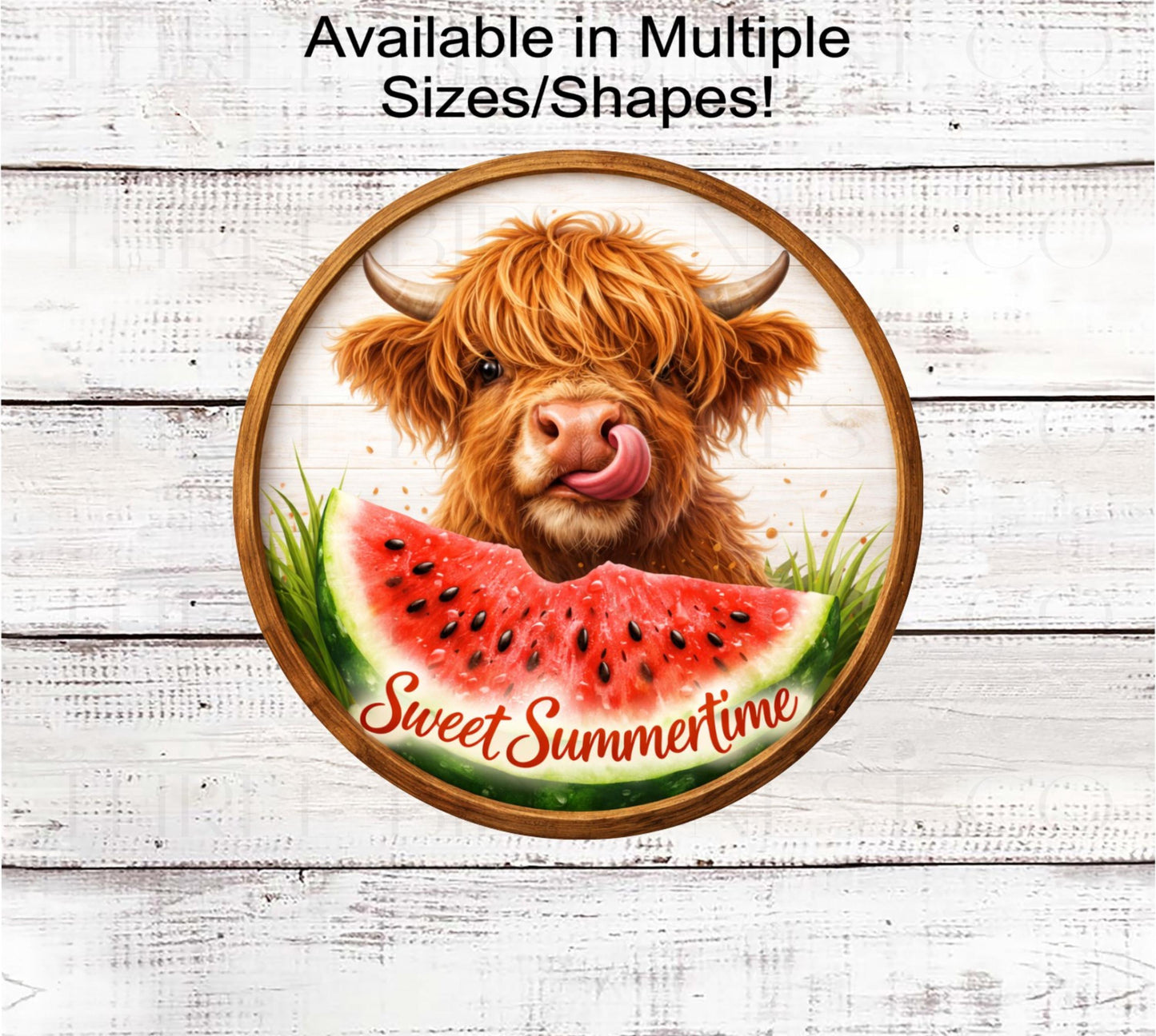Sweet Summertime Wreath Sign, Scottish Highland Cow- SS2783- TLD