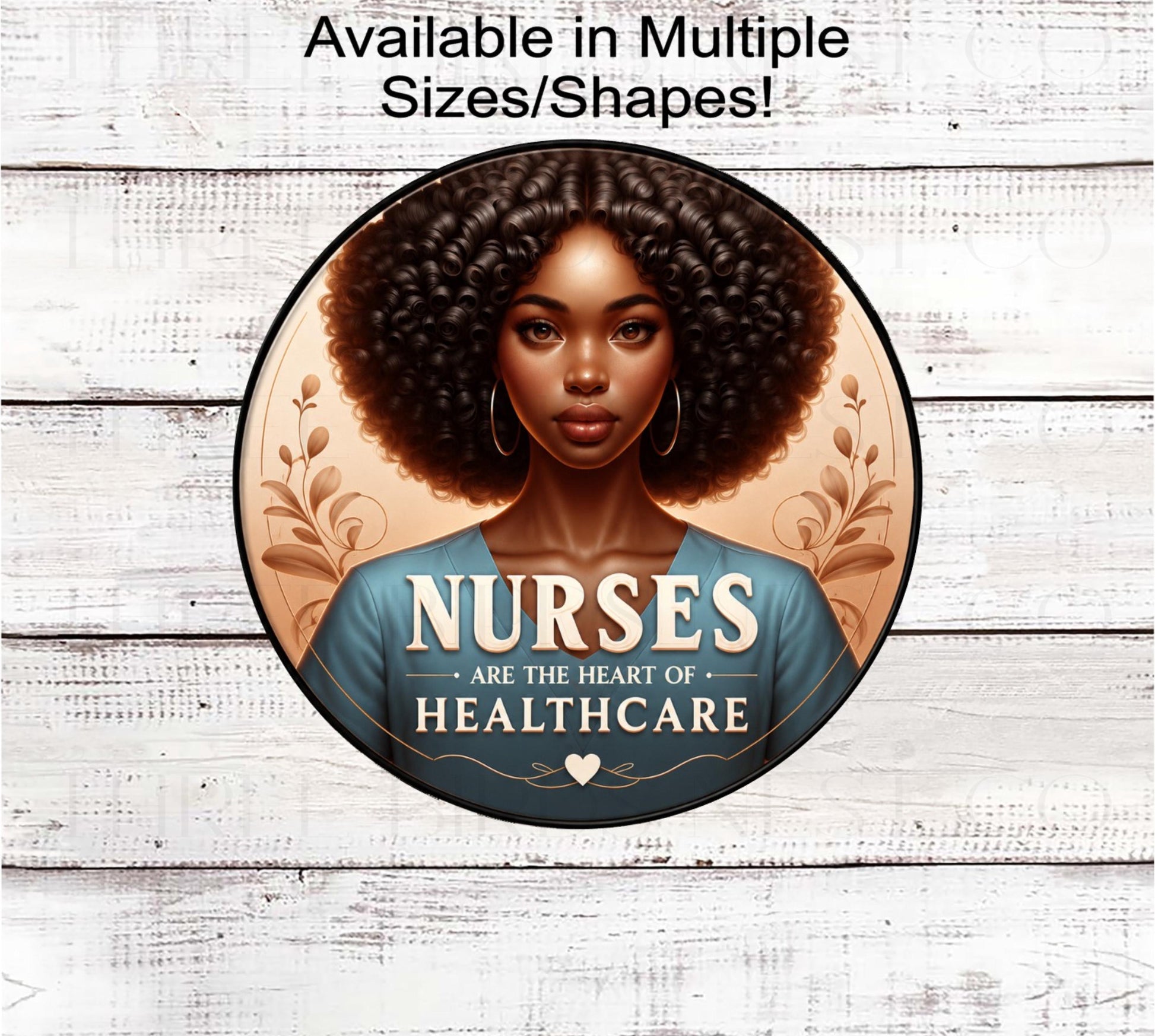 Nurse Wreath Sign, African American, Heart of Healthcare, Doctors Office Decor- SW2802