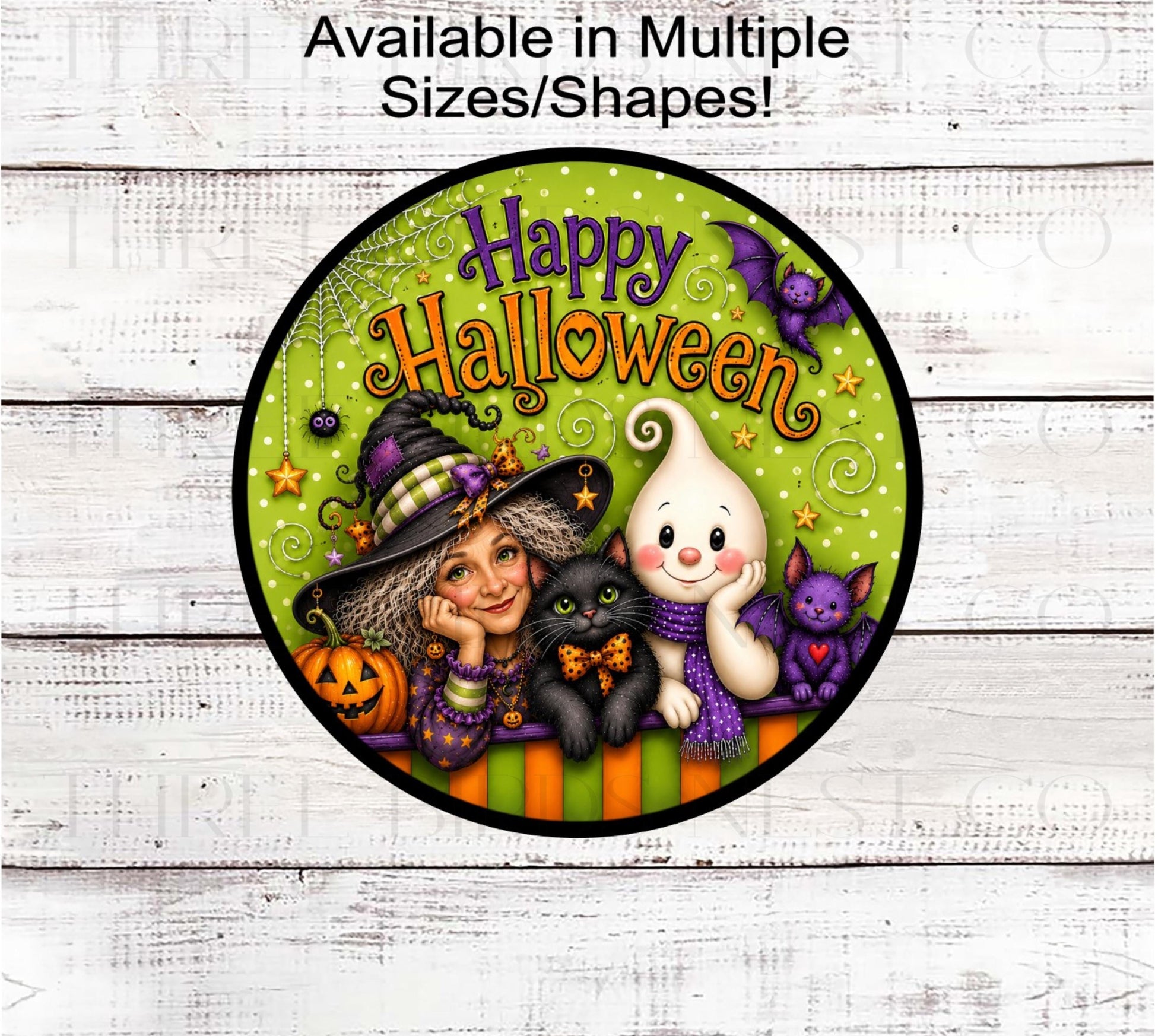 Happy Halloween Wreath Sign, Witch Lover- H2832