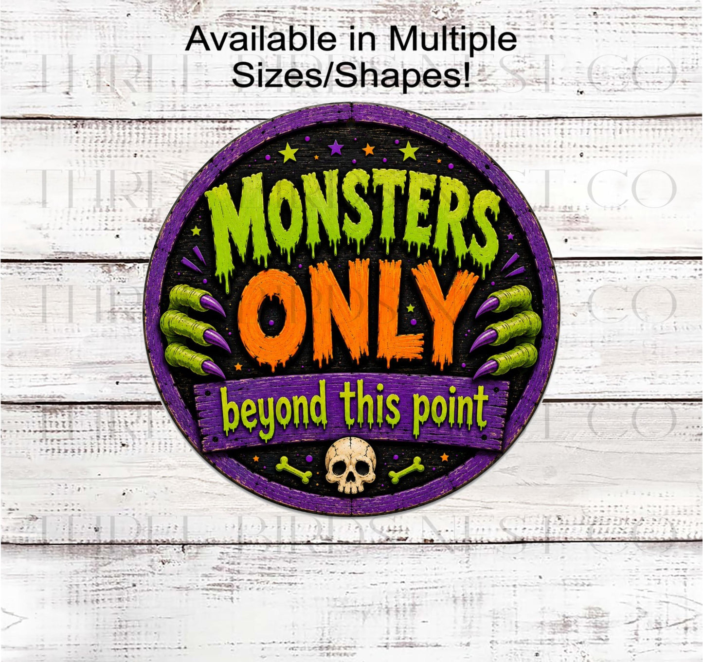 Halloween Wreath Sign, Monsters Only- H2884