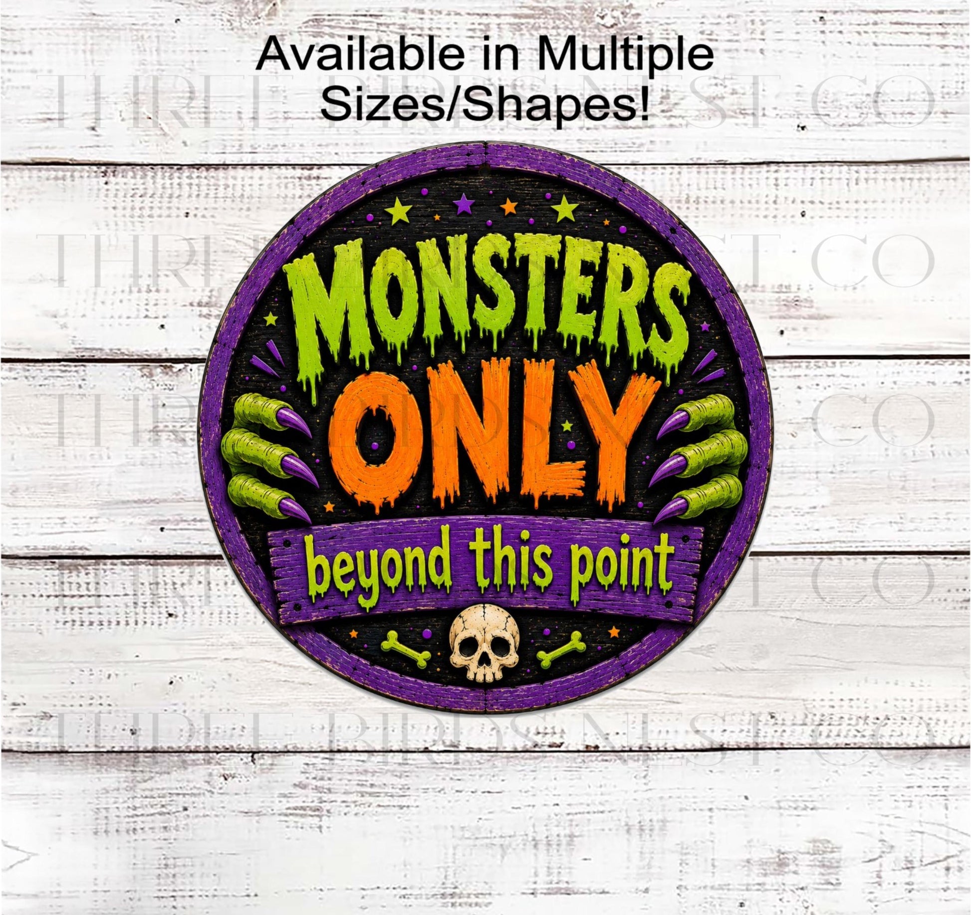 Halloween Wreath Sign, Monsters Only- H2884