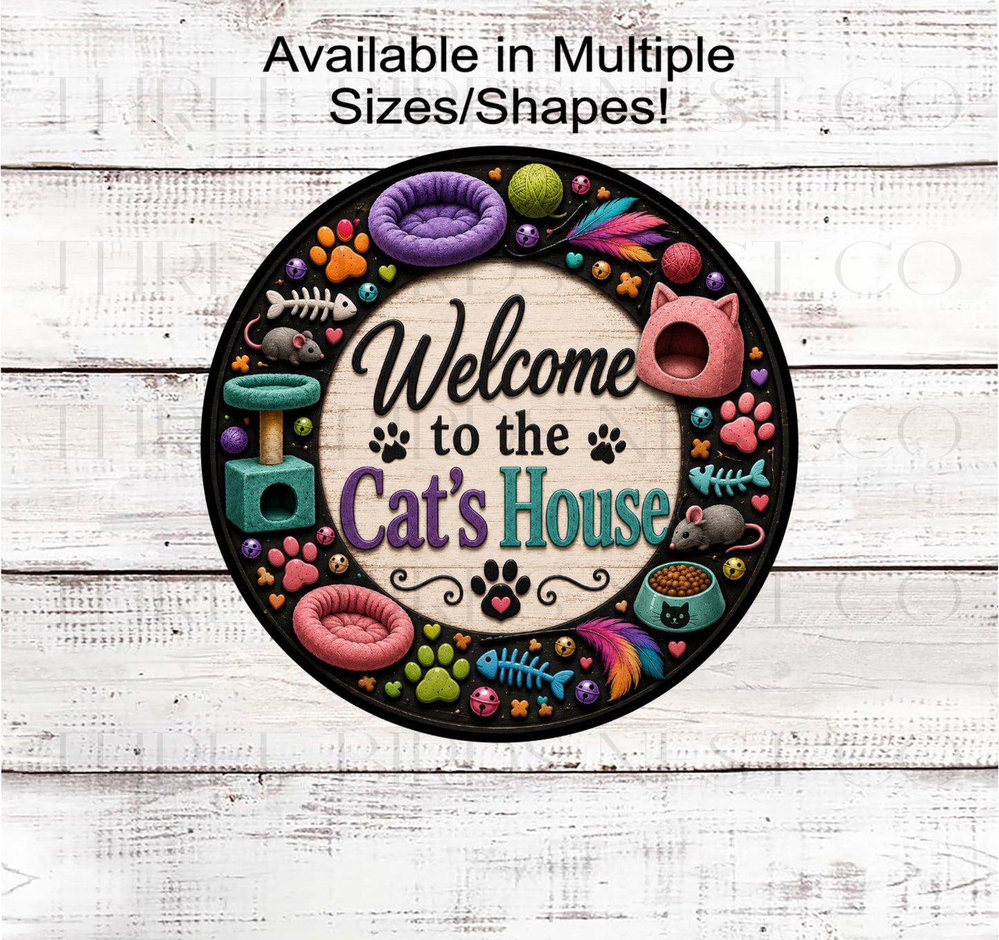 Dog Wreath Signs, Welcome to the Cats House- PA2863