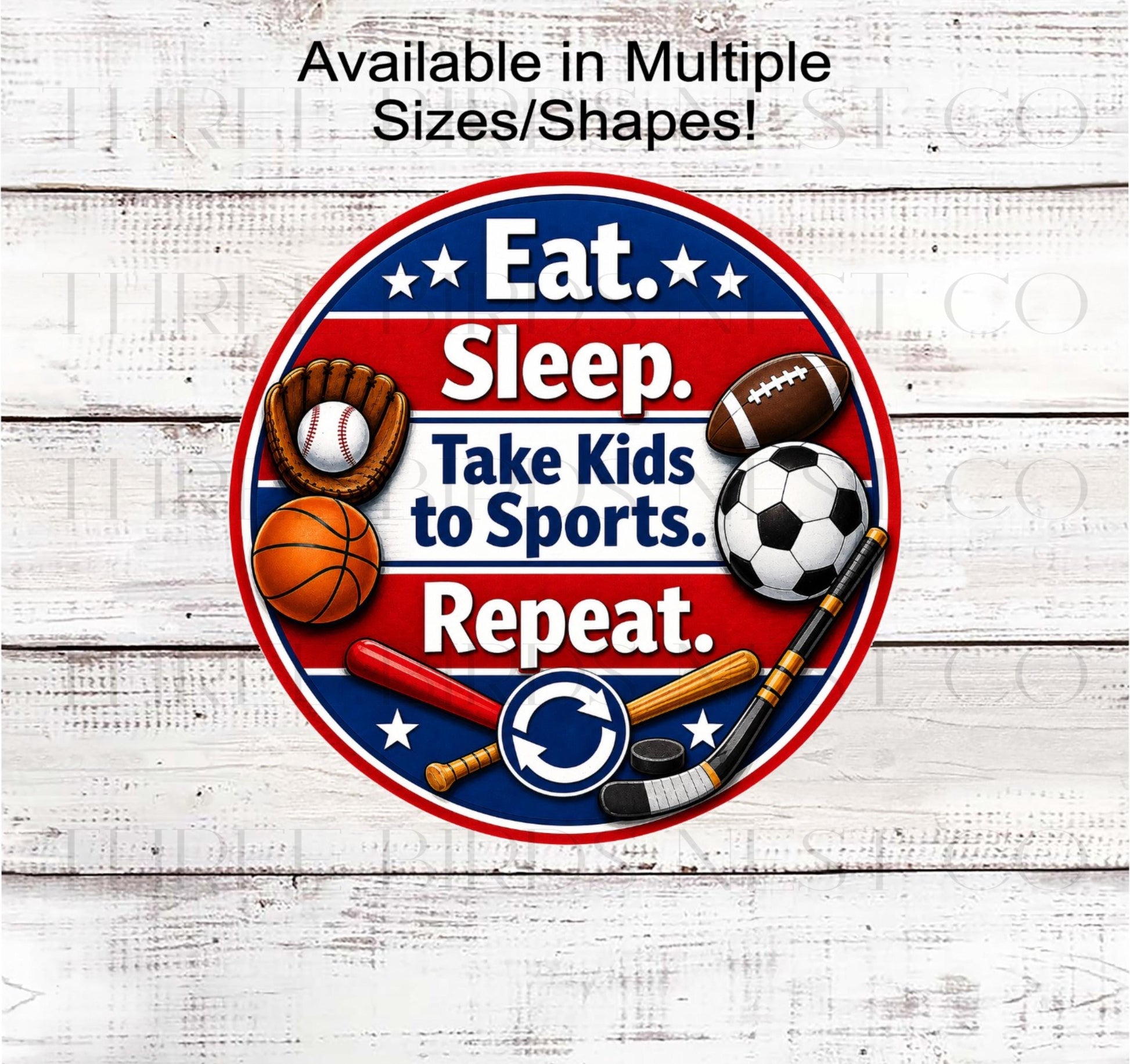 Kids Wreath Sign, Eat Sleep Take Kids to Sports and Repeat- SH2915
