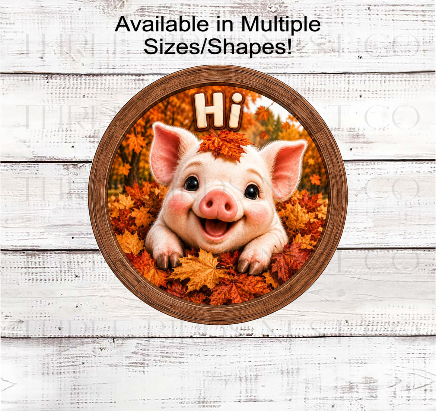 Fall Wreath Sign, Hi Pig Lover, Pumpkin Decor- FT2873- TLD