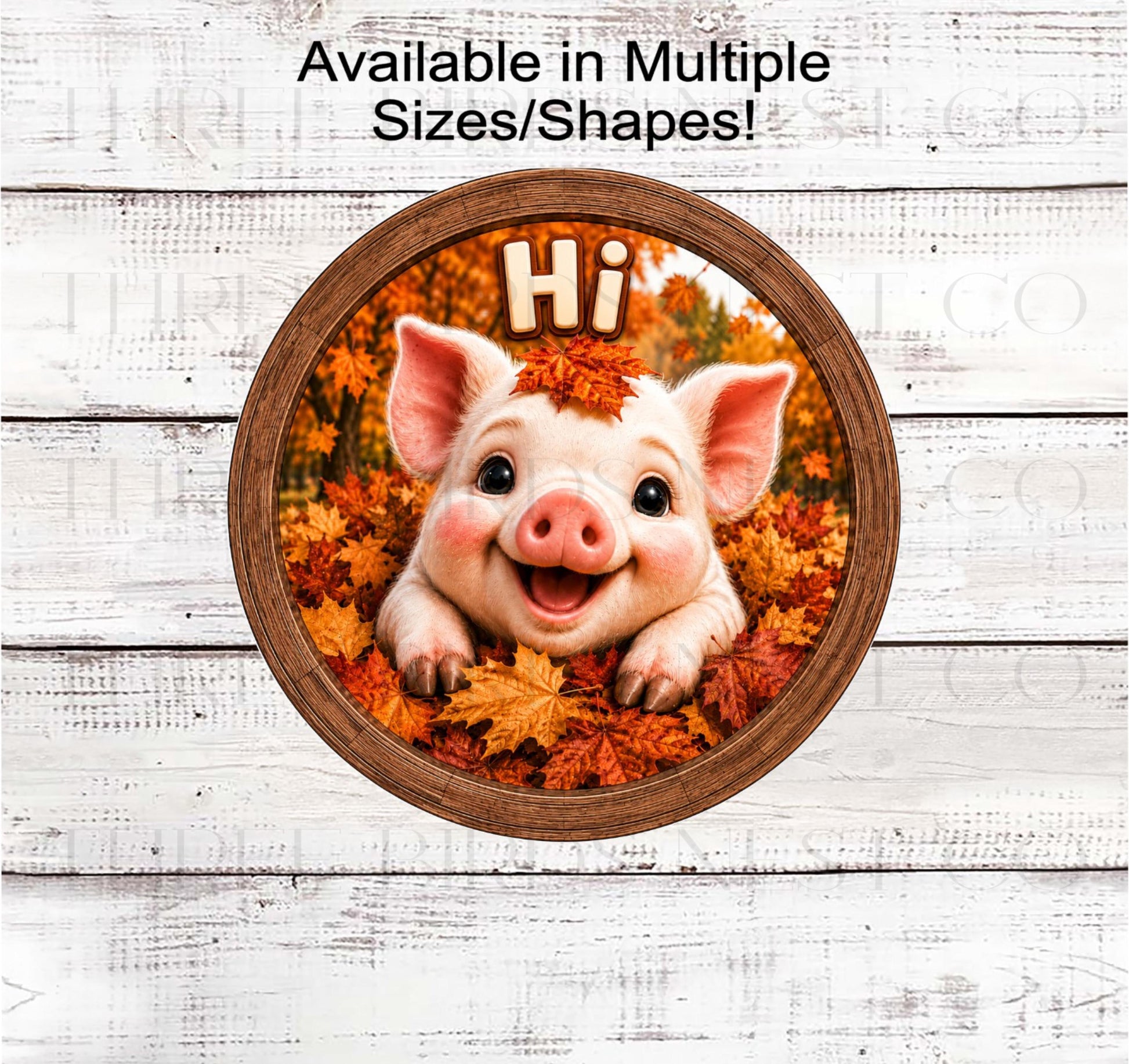 Fall Wreath Sign, Hi Pig Lover, Pumpkin Decor- FT2873- TLD