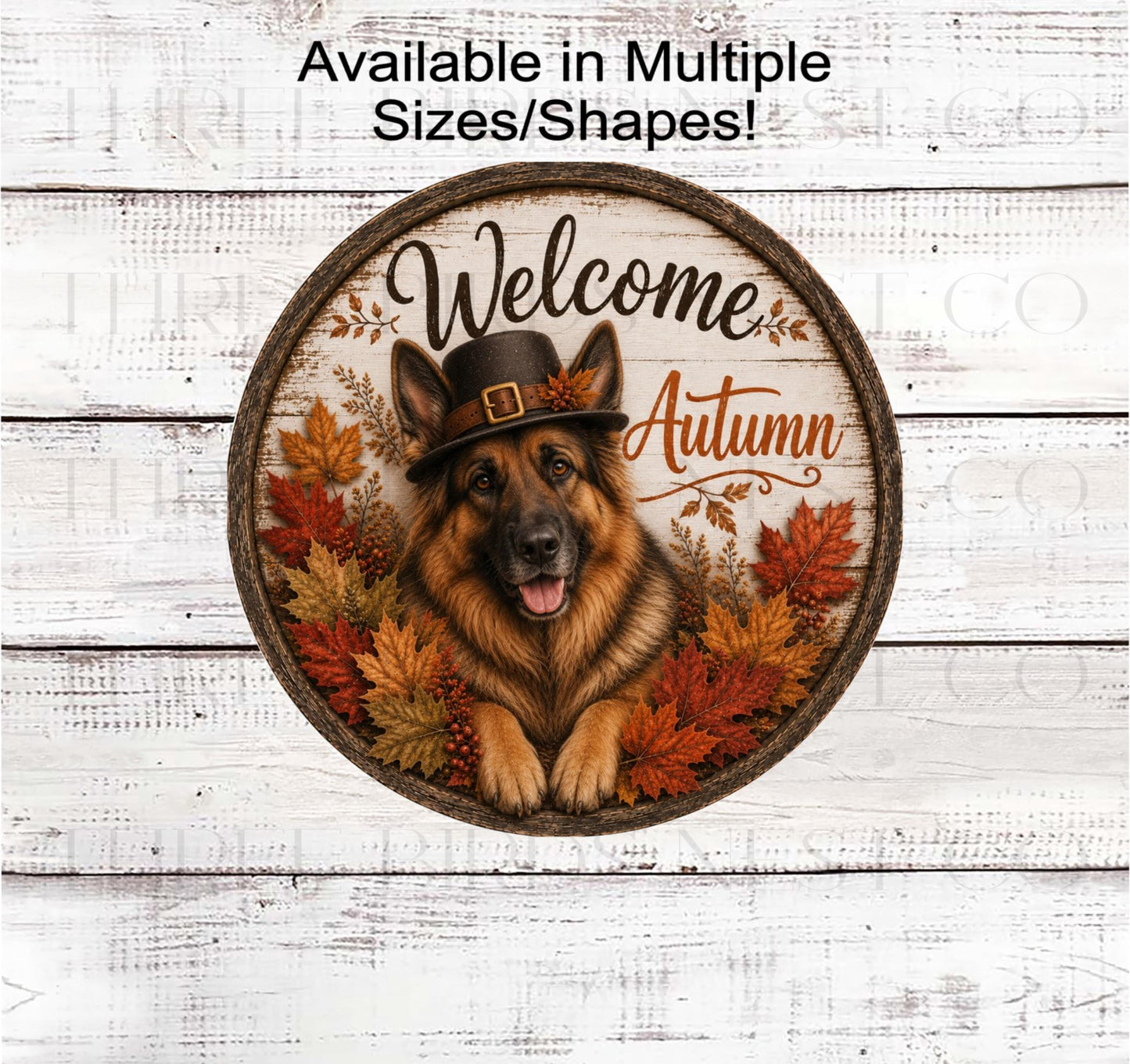 Fall Wreath Sign, German Shepherd Dog Lover, Welcome Autumn- PA2890