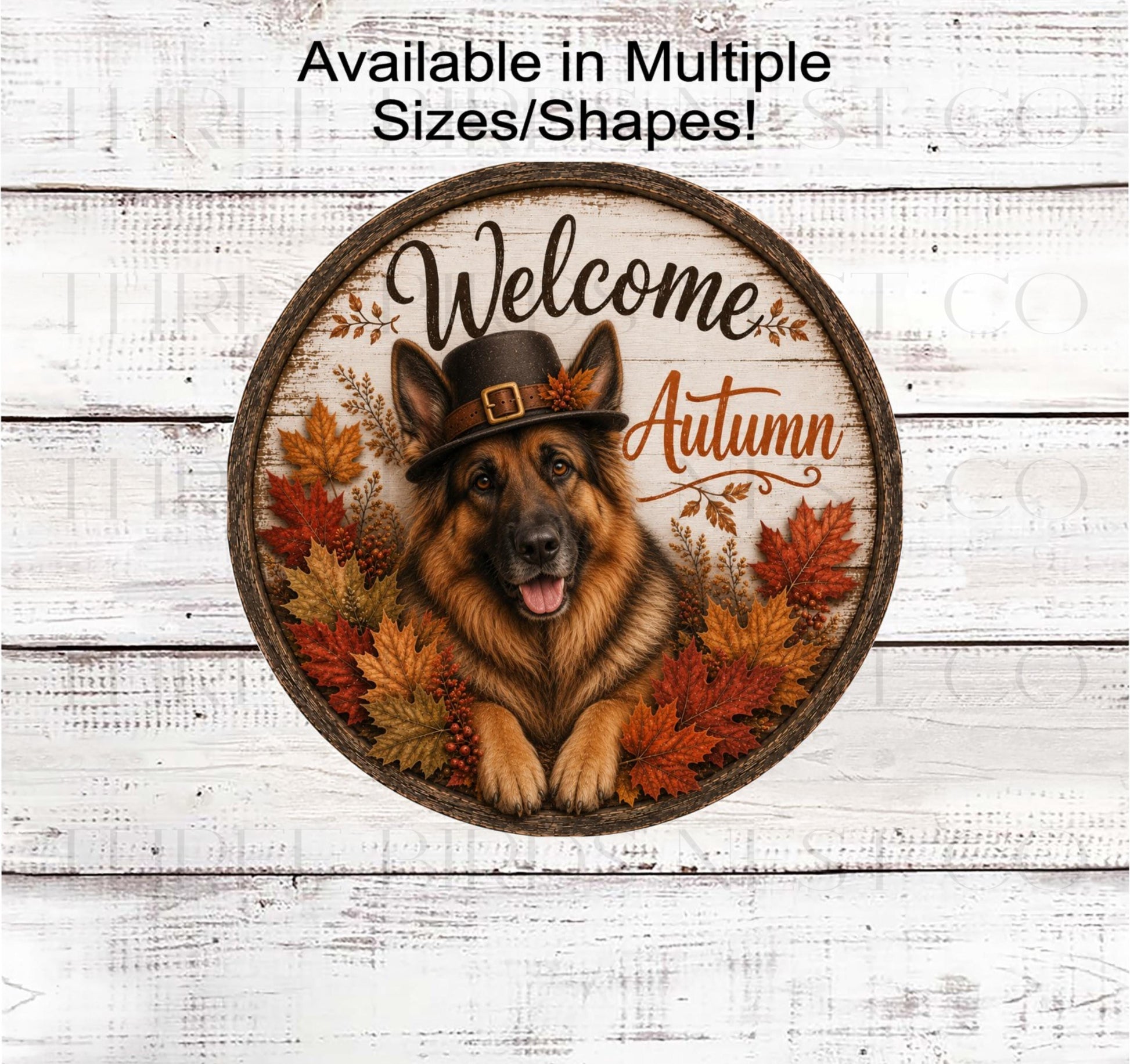 Fall Wreath Sign, German Shepherd Dog Lover, Welcome Autumn- PA2890