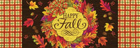 Happy Fall Wreath with Plaid Border- PVC All Weather Sign