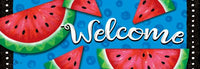 Watermelon Welcome on Blue- PVC All Weather Sign