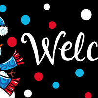Polka Dot Snowman Welcome- PVC All Weather Sign