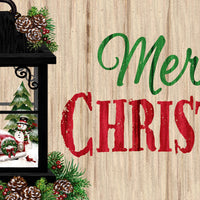 Red Truck Lantern Merry Christmas- PVC All Weather Sign