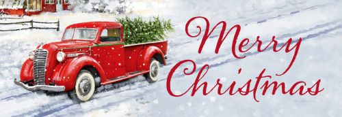 Red Truck Merry Christmas- PVC All Weather Sign