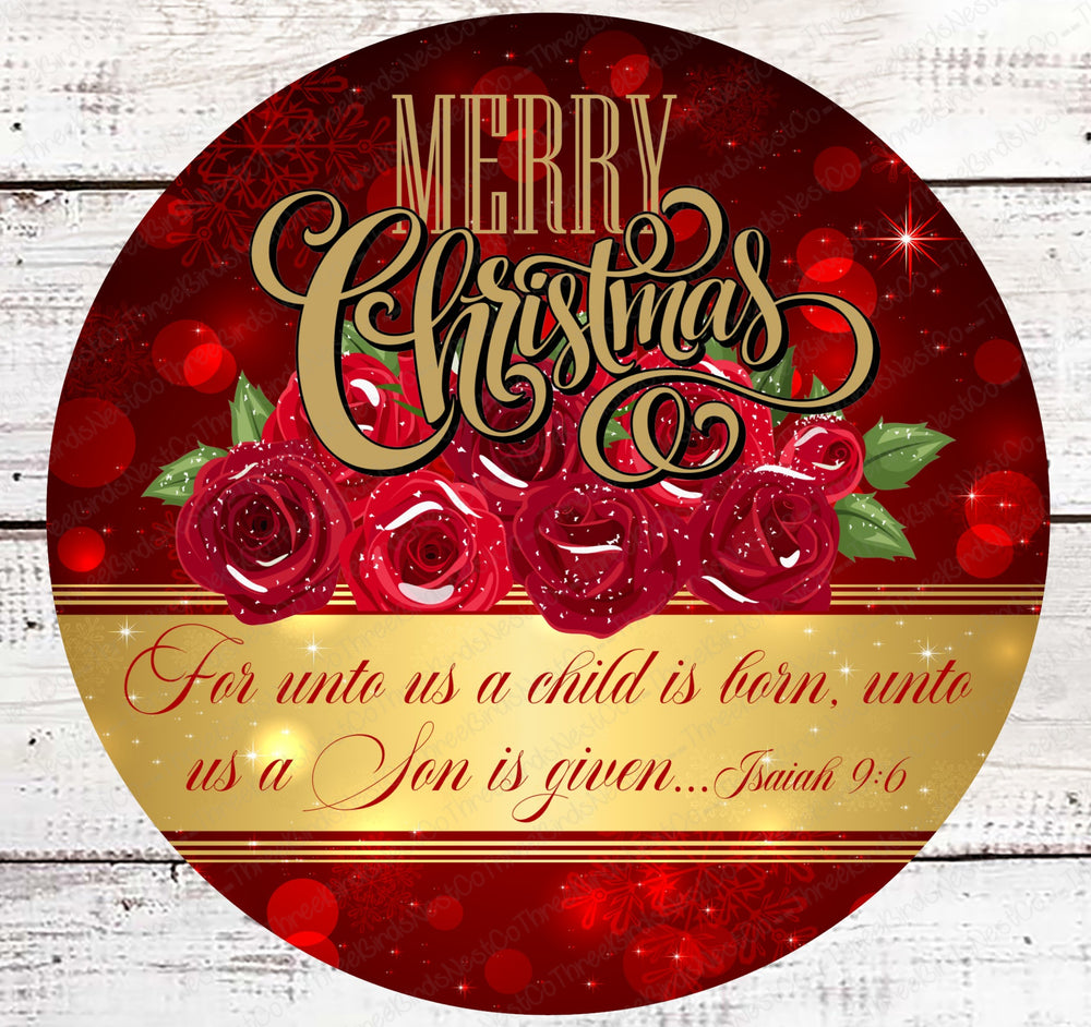 Design with Danielle's Snowy Roses Merry Christmas Sign