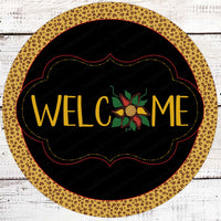Design with Danielle's Pan-African Colored Sunflower and Leopard Fall Welcome Sign