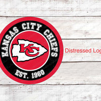 KC Chiefs Distressed Logo Sign