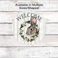 Rabbit Wreath Welcome Sign