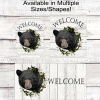 Bear Wreath Welcome Sign