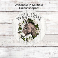 Donkey Wreath Welcome Sign
