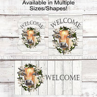 
              Cow/Bull Wreath Welcome Sign
            