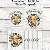 Cow/Bull Wreath Welcome Sign