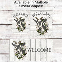 Goat Wreath Welcome Sign
