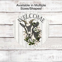 Goat Wreath Welcome Sign