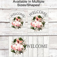 Pig Wreath Welcome Sign