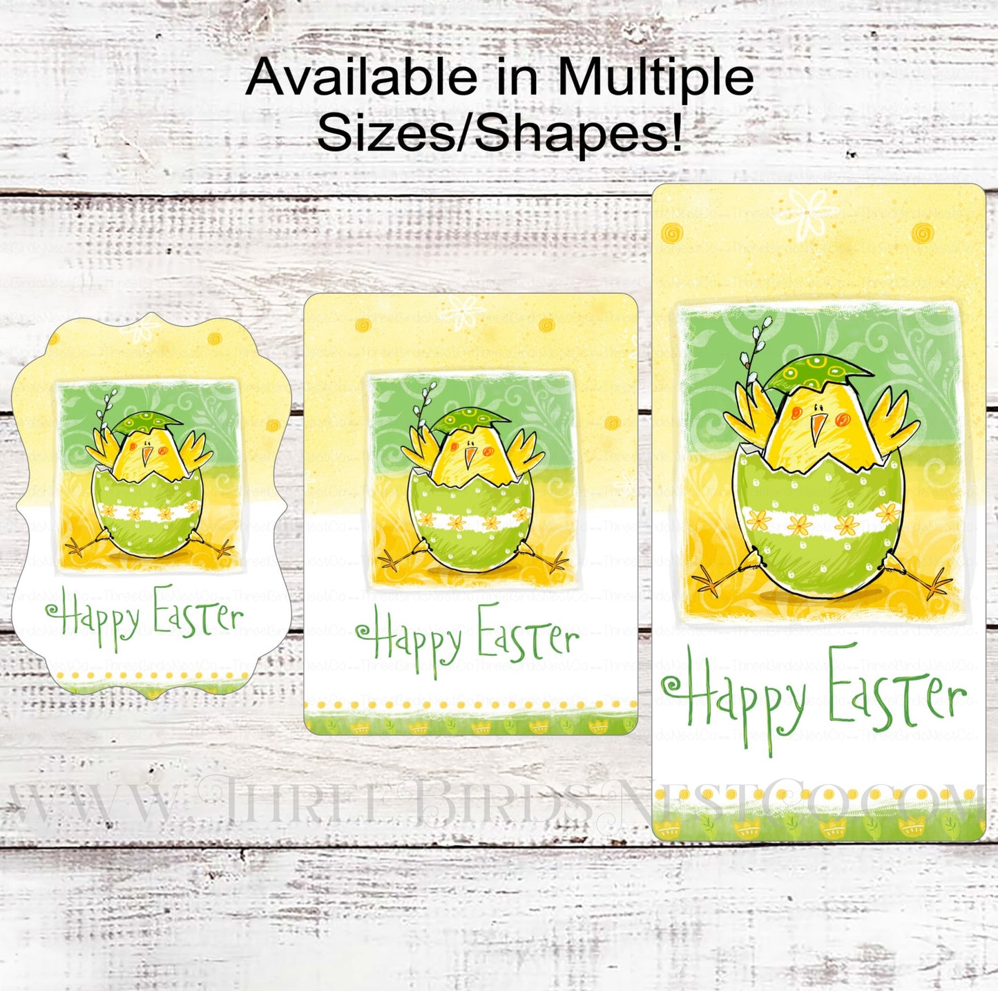 Happy Easter Chick in Egg Wreath Sign