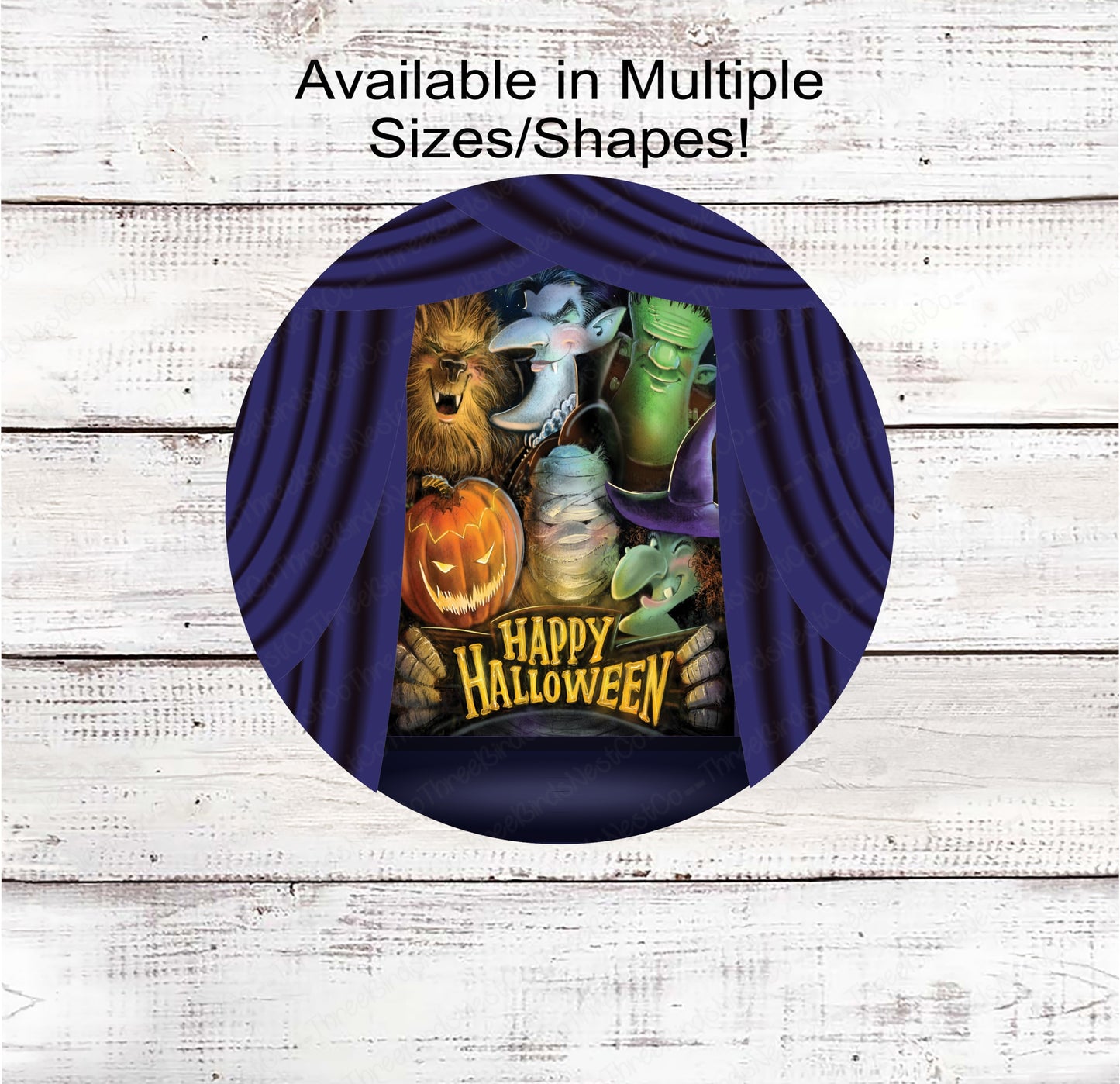 Monster Crew Happy Halloween Sign