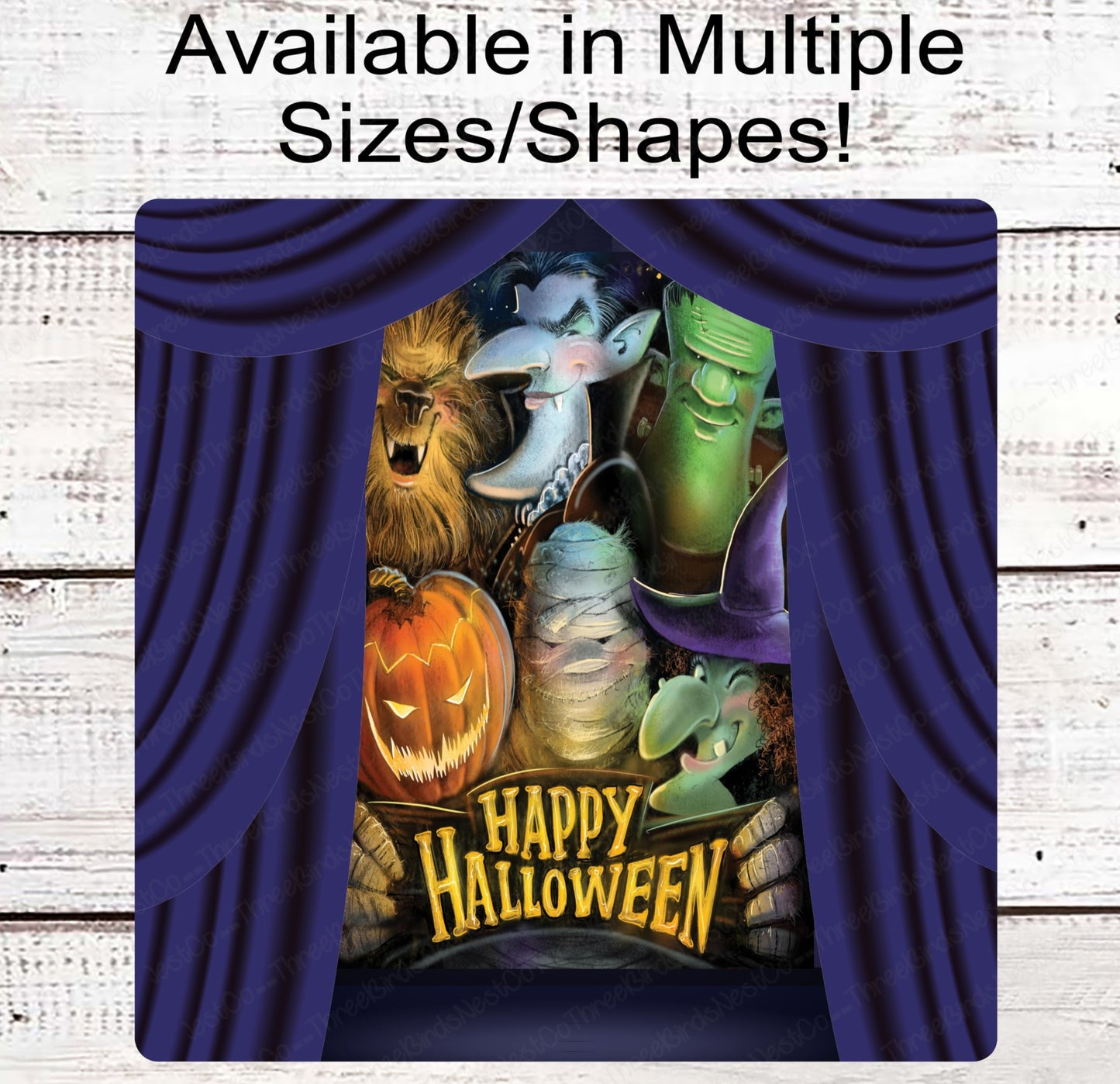 Monster Crew Happy Halloween Sign