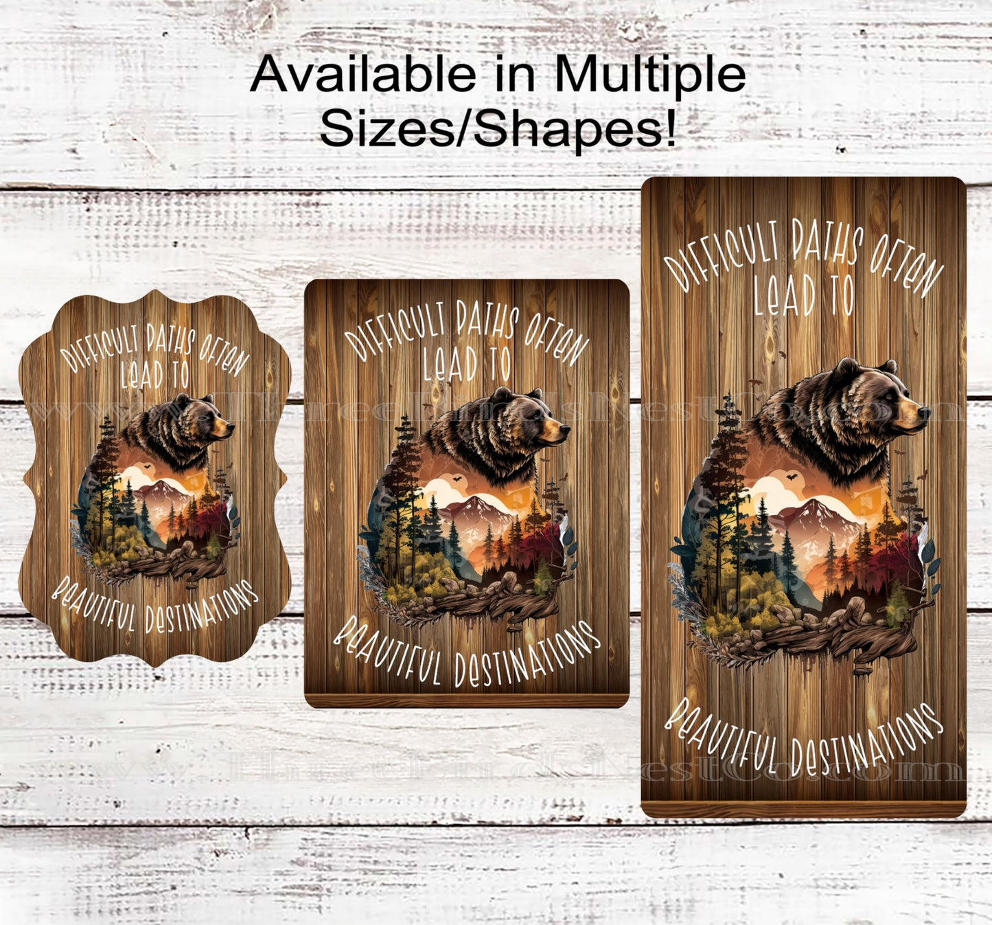 Mountains Bear Woodland Welcome Wreath Sign - Inspirational Signs