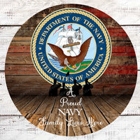 Proud US Navy Family Military Sign