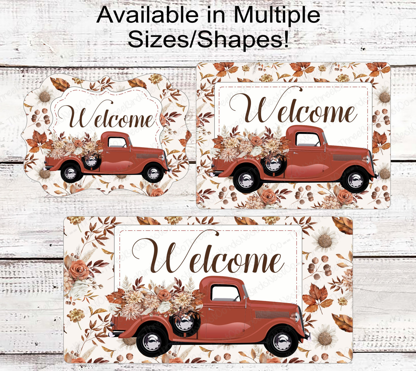 Fall Florals Welcome Wreath Sign