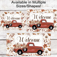 Fall Florals Welcome Wreath Sign