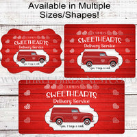 Valentines Red Truck Cupid Special Delivery Hearts Wreath Sign