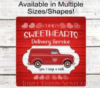 
              Valentines Red Truck Cupid Special Delivery Hearts Wreath Sign
            