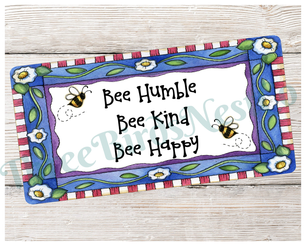 Bee Kind Sign - Spring Wreath Signs- Bee Humble - Bee Happy Sign - Wreath Sign - Bumble Bee Wreath - Bumble Bee Sign - Floral Wreath Sign
