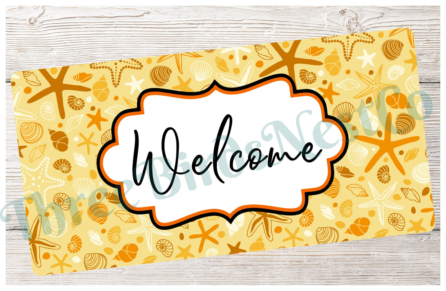 Beach Wreath Sign - Starfish Sign - Starfish Wreath - Starfish Decor - Beach Wreath - Beach Decor - Beach Welcome Sign - Sea Shells