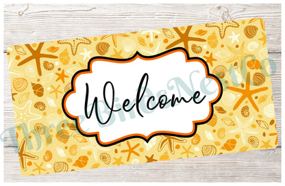 Beach Wreath Sign - Starfish Sign - Starfish Wreath - Starfish Decor - Beach Wreath - Beach Decor - Beach Welcome Sign - Sea Shells