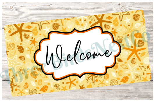 Beach Wreath Sign - Starfish Sign - Starfish Wreath - Starfish Decor - Beach Wreath - Beach Decor - Beach Welcome Sign - Sea Shells