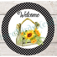 Sunflower Crate Welcome Sign