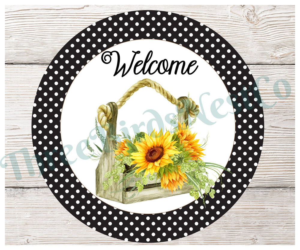 Sunflower Crate Welcome Sign