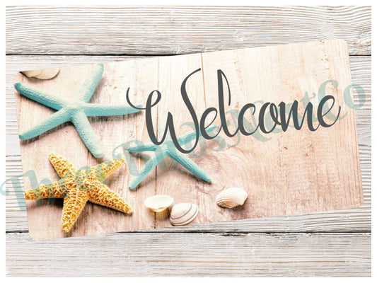 Wood Starfish Welcome Sign
