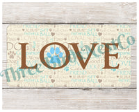 
              Dog Love Words Sign
            