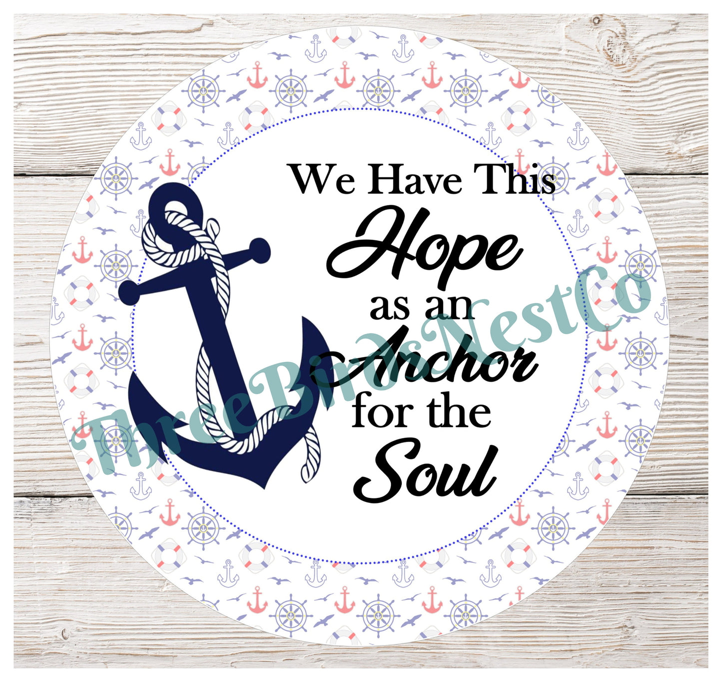 Beach Wreath Sign - Nautical Sign - Anchor Sign - Hope Anchors the Soul - Nautical Wreath - Nautical Decor
