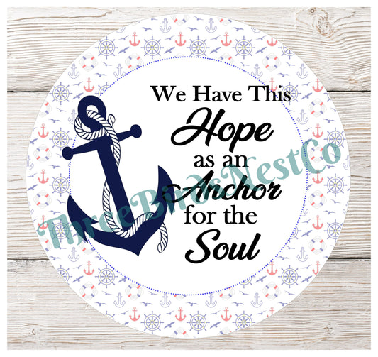 Beach Wreath Sign - Nautical Sign - Anchor Sign - Hope Anchors the Soul - Nautical Wreath - Nautical Decor