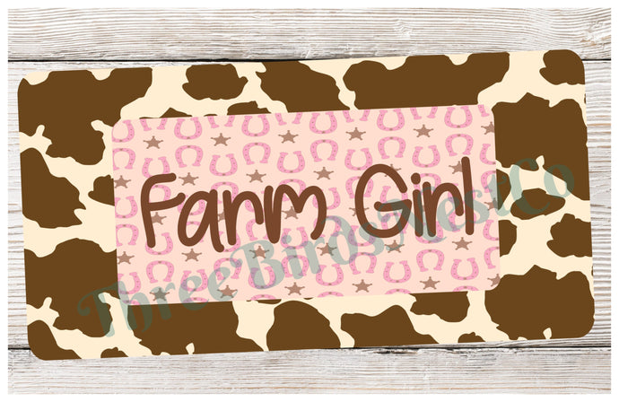 Farm Life Sign - Farm Girl Sign - Pink Cow Print - Cow Wreath Sign - Horse Wreath Signs - Farm Wreath