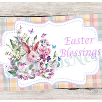 Easter Blessings on Plaid Sign