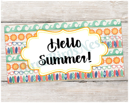 Hello Summer Beach Waves Sign