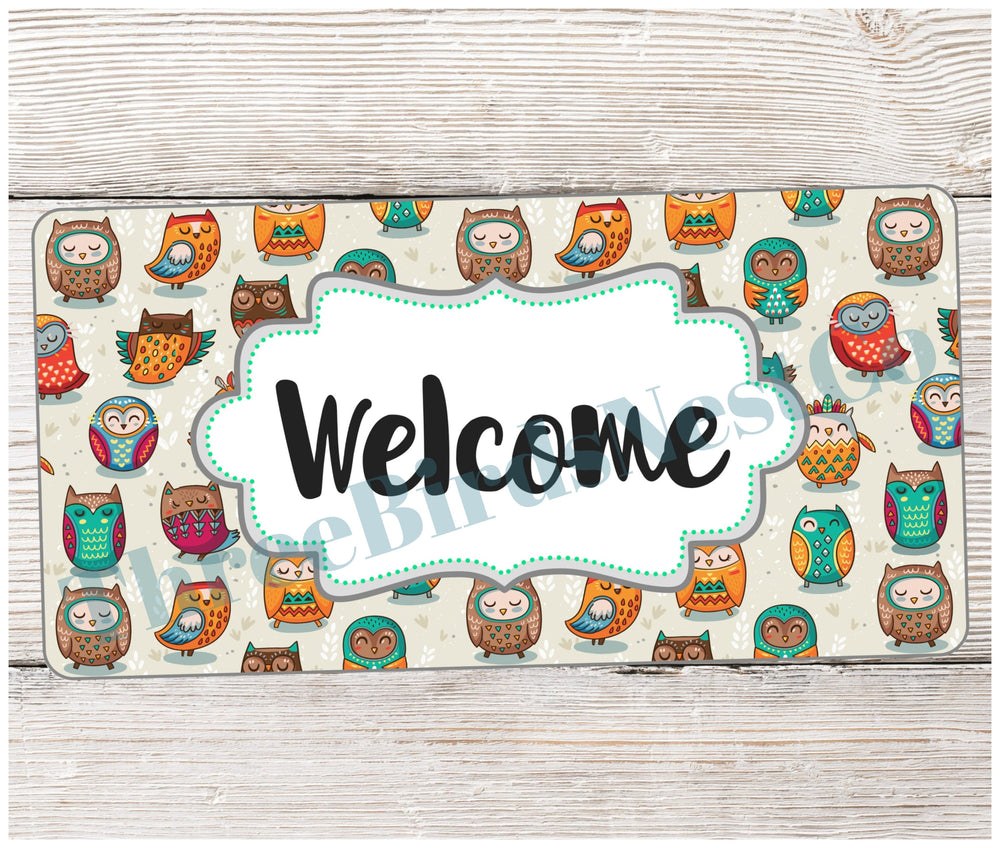Boho Owls Welcome Sign